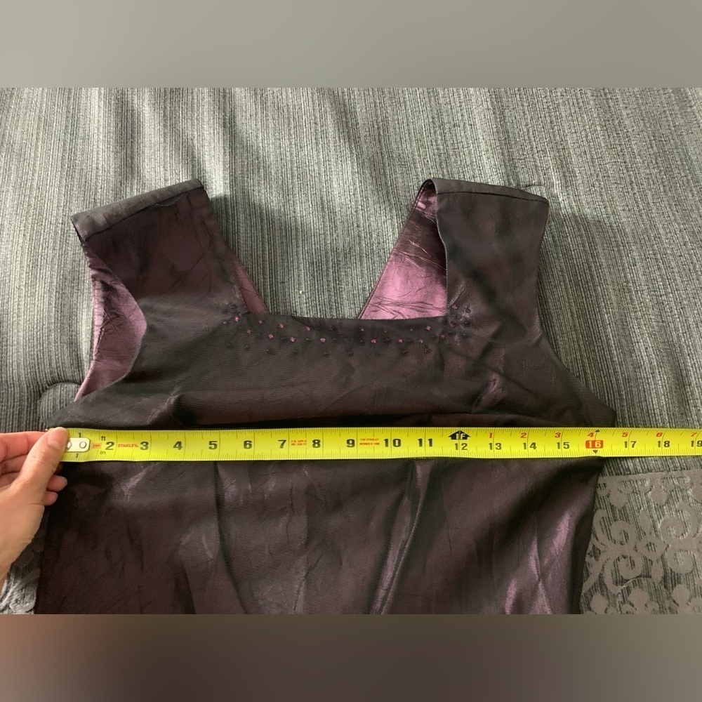 Vintage Rabbit Rabbit Rabbit Cocktail Taffeta Embellished Maxi Dress Purple 8 - Picture 15 of 16